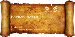 Markon Betta névjegykártya
